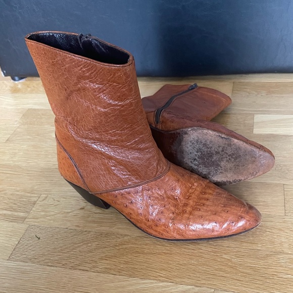 Vintage Aurelio Garcia Men’s ostrich leather heel boots main image 4
